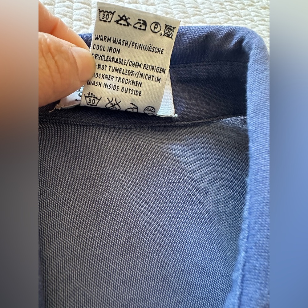 Escada Ruched Button-Up Shirt in blue - Picture 8 of 8